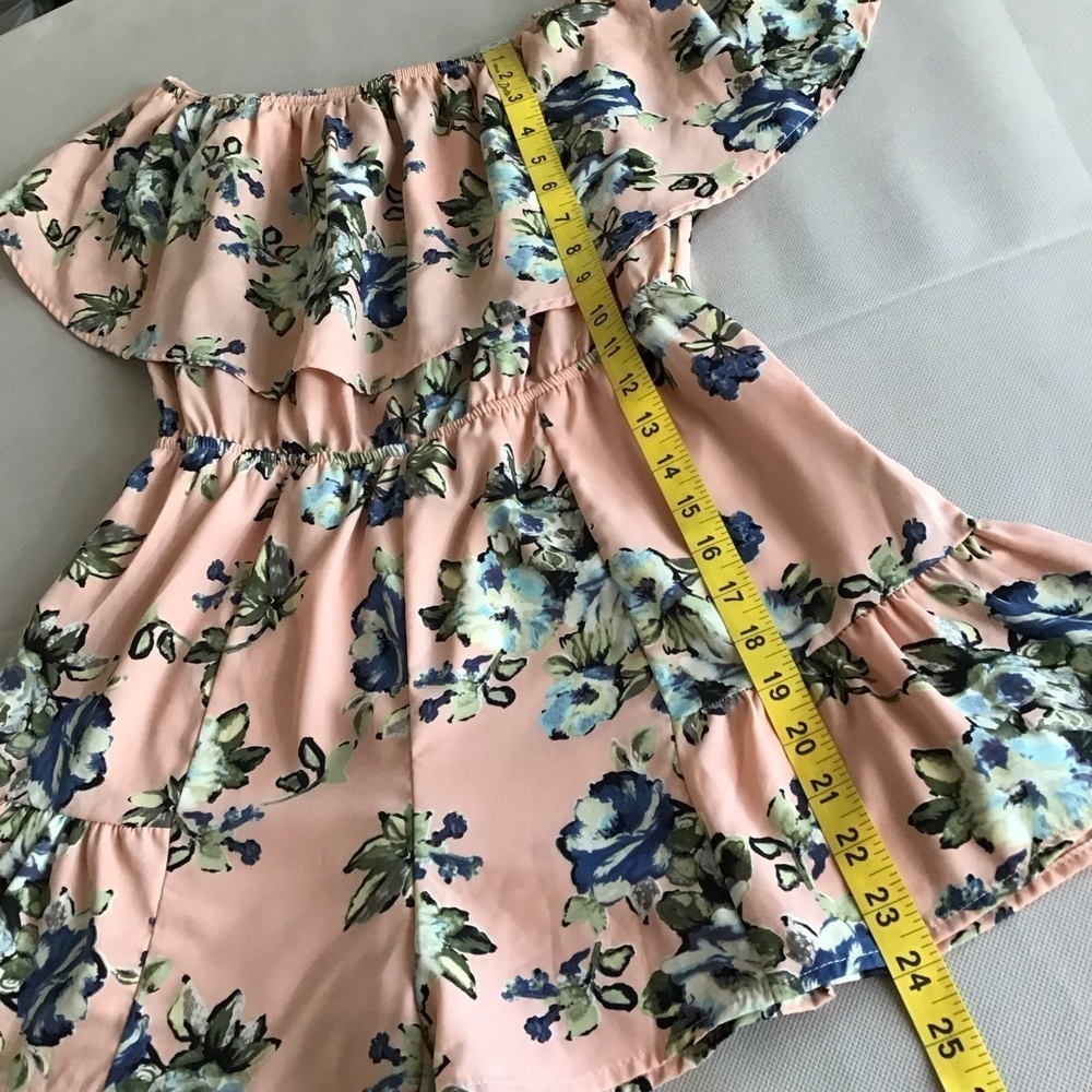 Off-Shoulder Floral Ruffle Romper - Picture 7 of 10